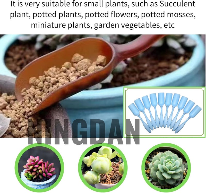 NINGDAN 10Pcs Mini Shovel,Plastic Mini Gardening Shovel Spoons Soil Scoops,Cultivation Digging Transplanting Tools for Succulents Potted Flowers,Milk Powder/Coffee Beans Scoops (All Light Blue) - Image 3